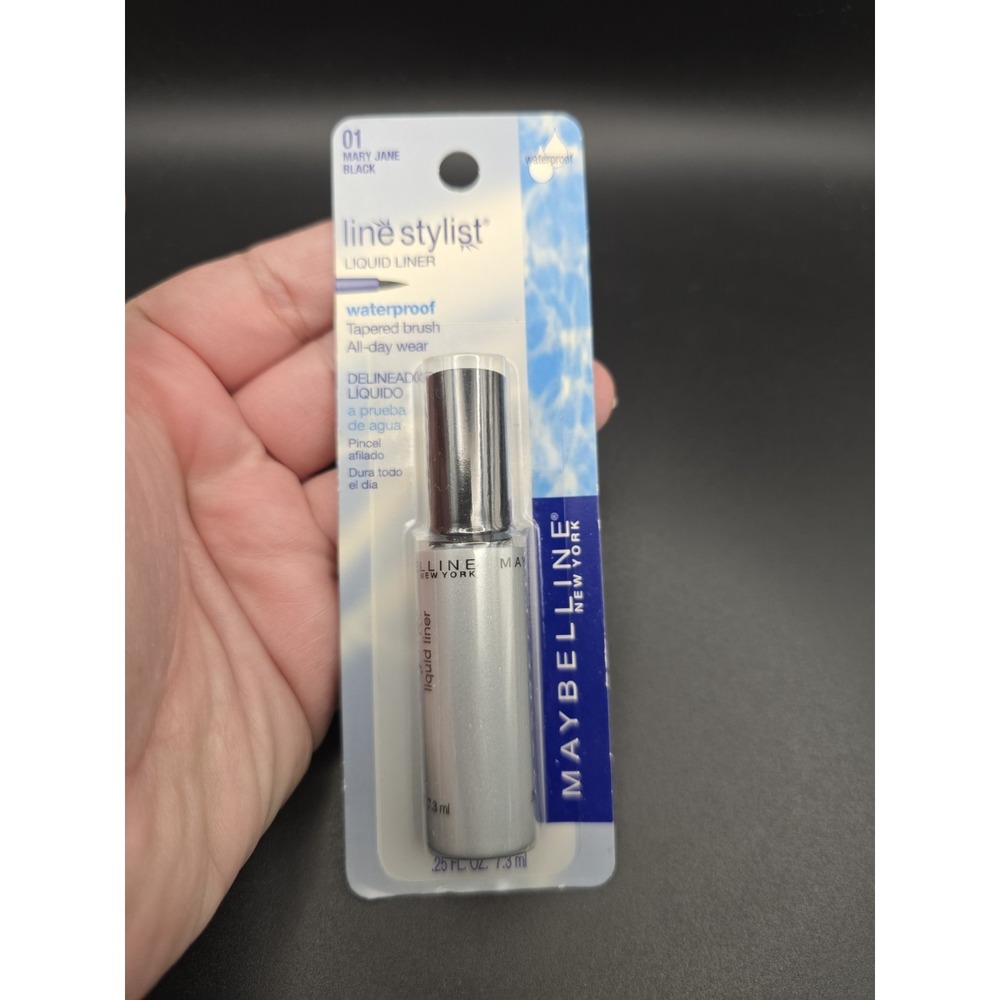NOS Maybelline line stylist Waterproof Liquid Eye Eyeliner-01 MARY JANE BLACK